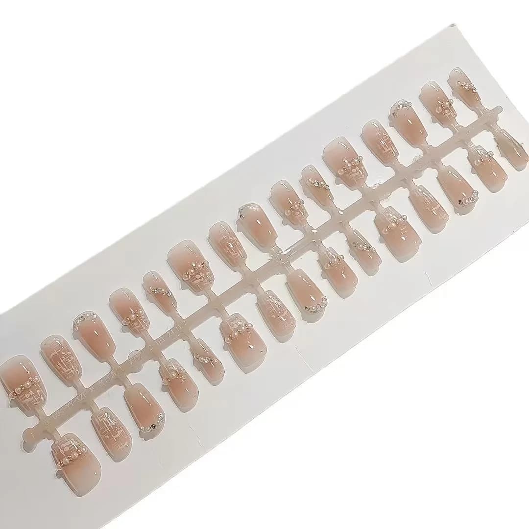 Kunstige Negle Kort Firkantet Sød Stil 30 Stykker Manicure Sæt