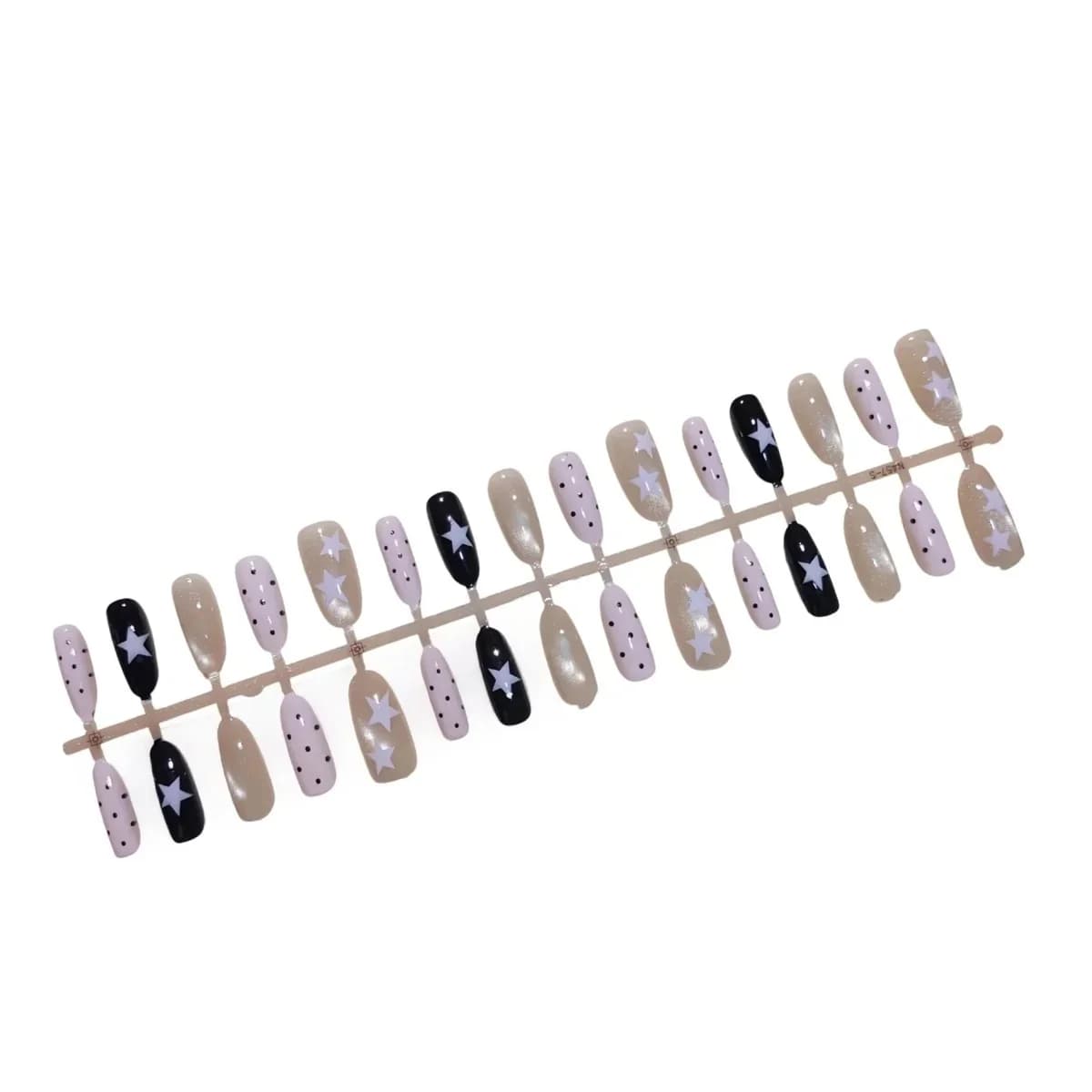 Cat Eye Press On Nails Misty Pink Oval Shape 30 Pieces