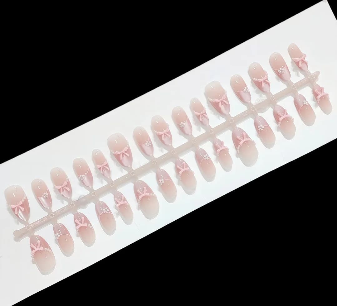 Kunstige negle katteøje glimmer medium oval 30 stykker