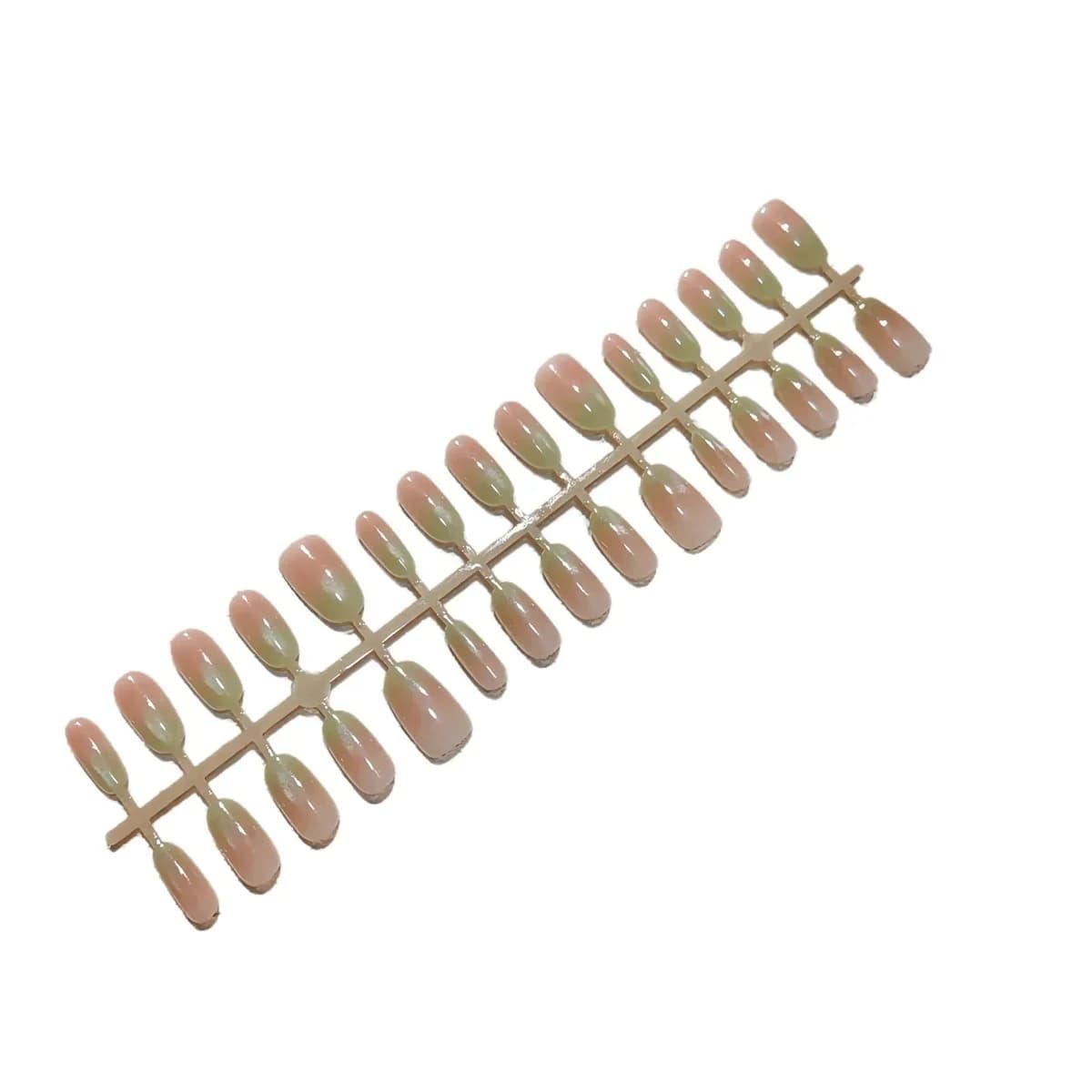 Grønne Druer Guava Cat Eye Kunstige Negle Kort Medium Oval