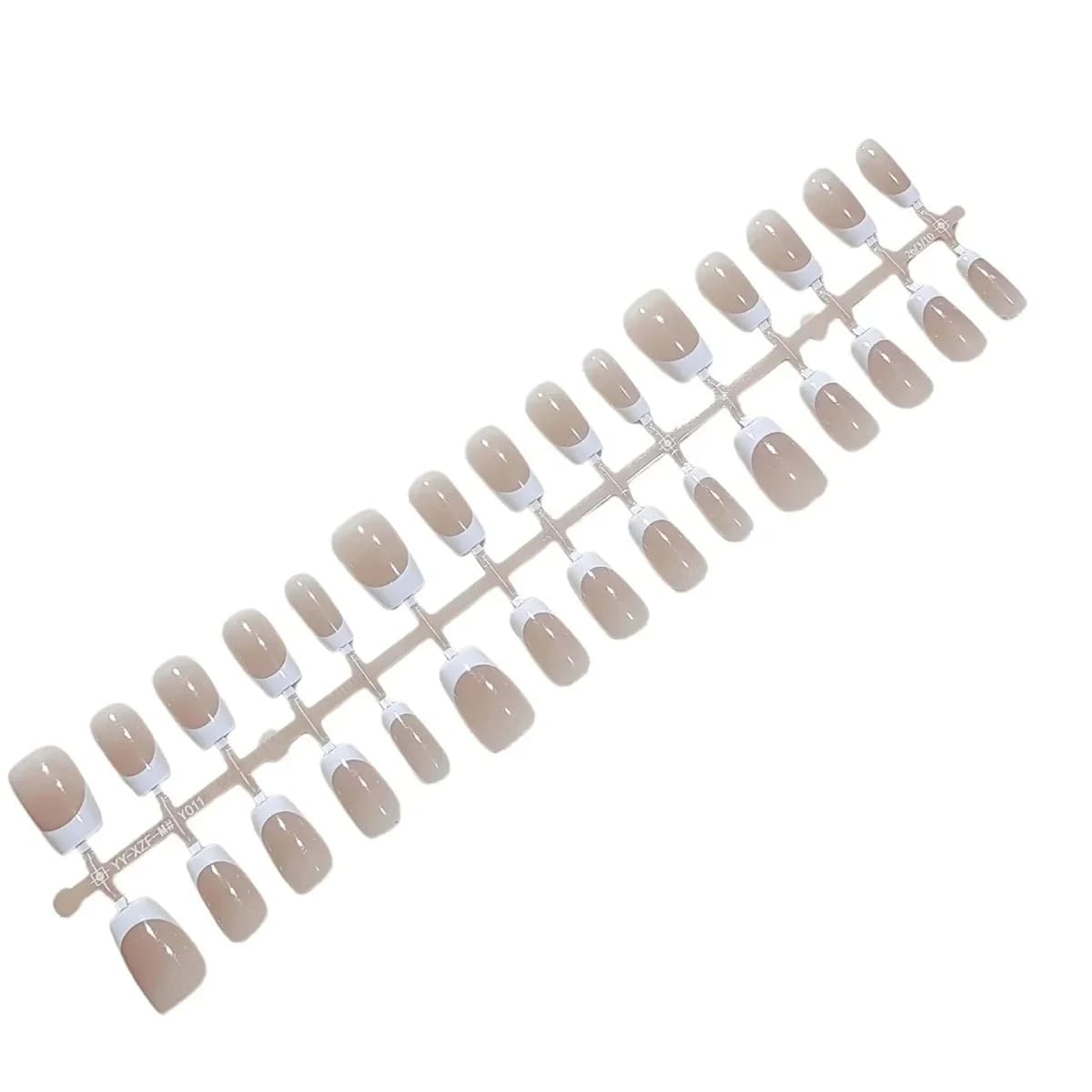 Korte Franske Tip Press-On Negle Naturlig Nude Look Daglig Brug