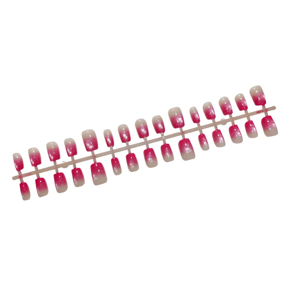 Rosa Gradient Cat Eye Press On Negle Kort Ballerina Form