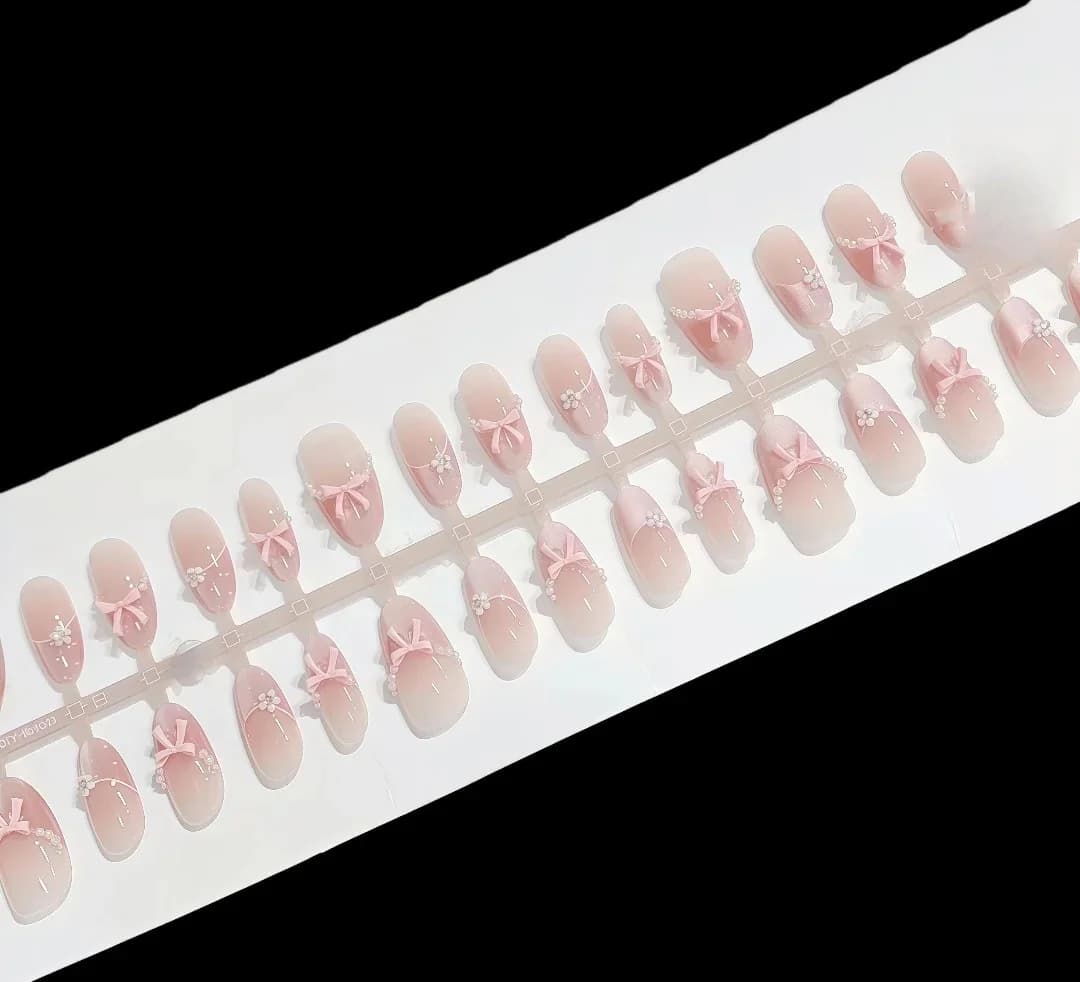 Kunstige negle katteøje glimmer medium oval 30 stykker