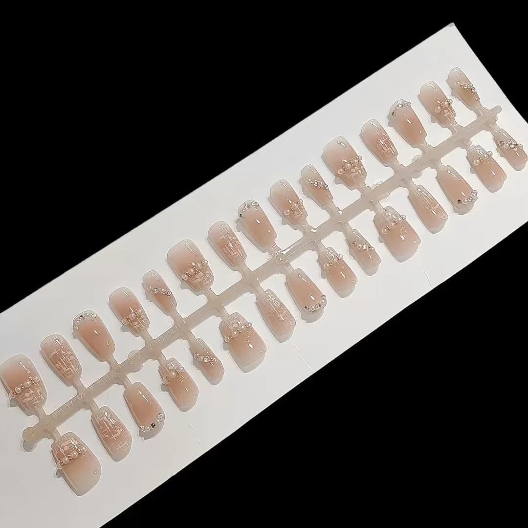 Kunstige Negle Kort Firkantet Sød Stil 30 Stykker Manicure Sæt
